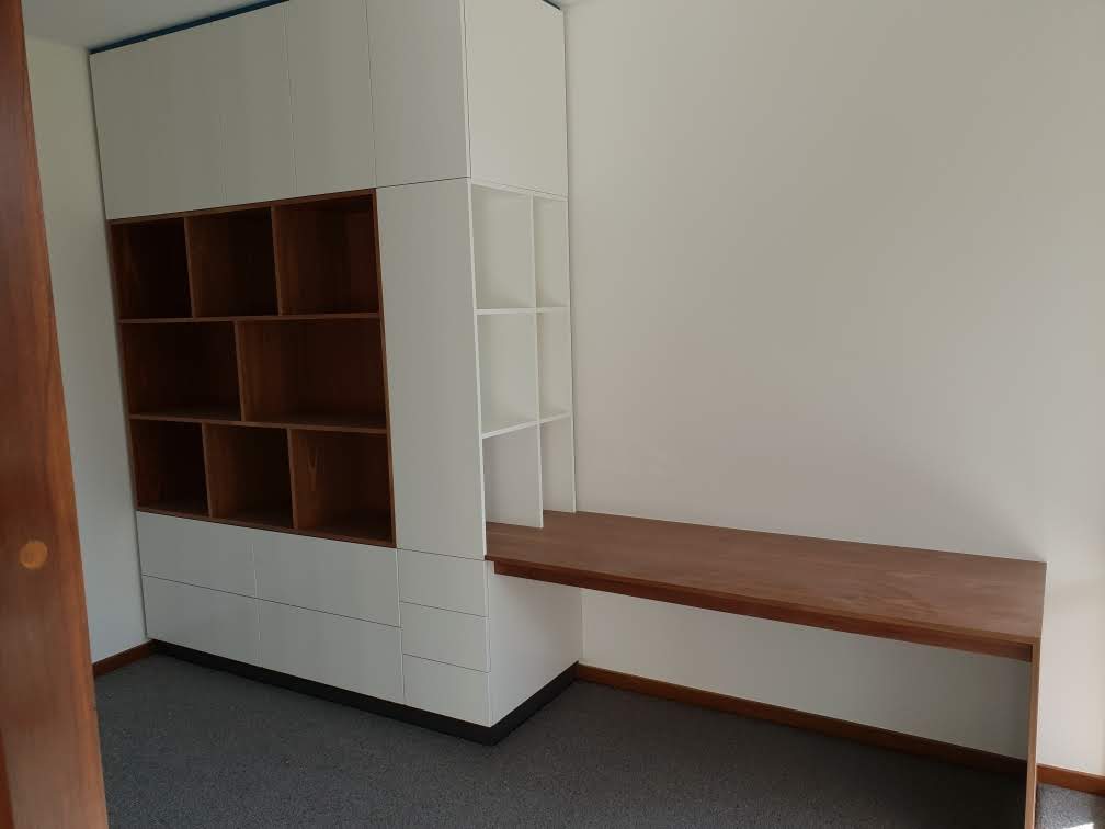 wardrobe with wood and wooden bench